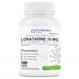 Puregen Labs Allergy Relief - 100 Tablets Loratadine 10mg 24-Hour Non-Drowsy Antihistamine