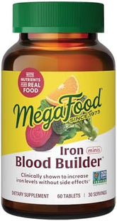 MegaFood Blood Builder Minis - Convenient Iron Supplement - 60 Tablets