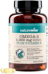 NatureWise Omega-3 Fish Oil Supplement - Extra Strength Formula for Heart & Brain Health