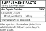 Thorne Research L-Lysine Supplement - 60 Capsules