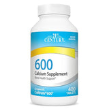 21st Century Calcium Supplement 600mg - 400 Tablets for Bone Health