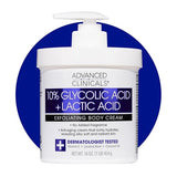 Advanced Clinicals 10% Glycolic Acid + Lactic Acid Lotion Exfoliant Moisturizer | Hyaluronic Acid Moisturizer for Uneven Surface 16 oz