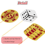 24 Pcs Casino Cupcake Toppers with Glitter Poker Chips - Vegas Themed Party Decorations