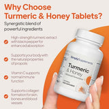 Turmeric and Honey Tablets - 120 Tablets, Vegetarian Friendly, Made in the UK for Natural Wellness