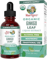 MaryRuth's Ginkgo Leaf Liquid Drops - USDA Organic Nootropic Supplement for Brain & Circulatory Health (60 Servings)