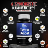 Dr. Vitamin Testo Boost Supplement for Men - Stamina, Endurance & Energy Enhancement - Male Testosterone Booster w/ Fenugreek, Tribulus, Tongkat Ali, Horny Goat Weed - 30 Capsules