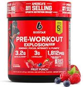 Six Star Pre-Workout Powder for Men & Women, Fruit Punch (30 Servings) - Preworkout Explosion 2.0 Energy Powder Drink Mix with Beta-Alanine & Caffeine - Sports Nutrition Supplement Products