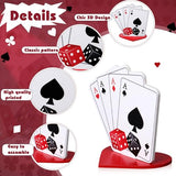 Chunful 4 Sets Casino Party Centerpieces - Wooden Casino Theme Tabletop Decor Kit with Poker Party Table Decorations