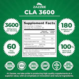 Zazzee High Potency CLA 3600 - 180 Softgels | 3600 mg per Serving | Non-GMO, Made in USA