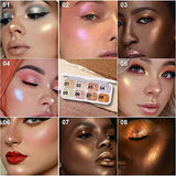 8 Colors Face & Body Shimmer Highlighter Palette - Contour & Makeup Illuminator