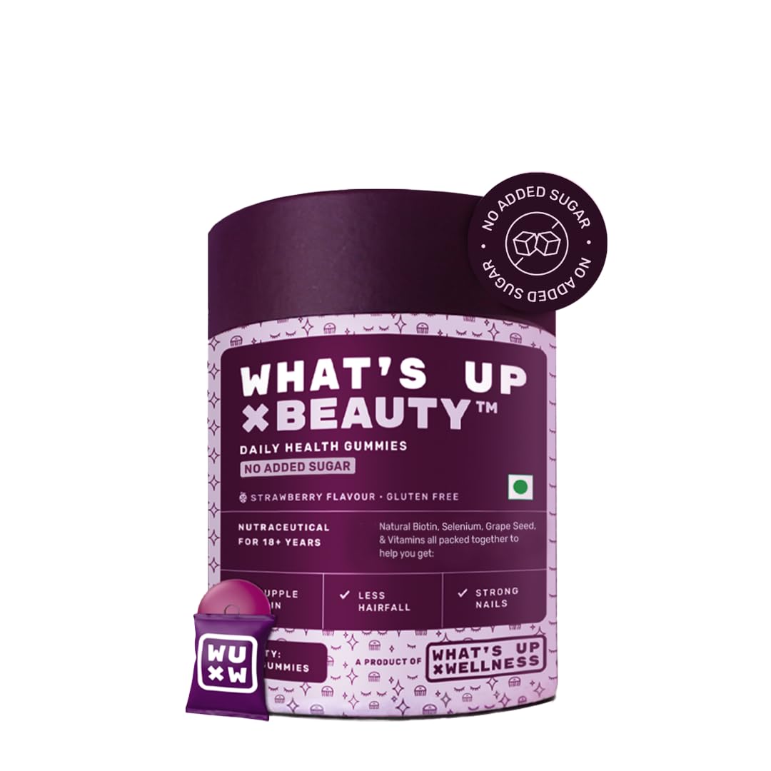 What's Up Wellness Beauty Hair Gummies - No Added Sugar Hair, Skin & Nail Support