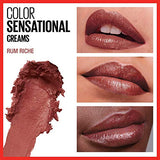 Maybelline Color Sensational Hydrating Lipstick - Rum Riche Deep Nude - Creamy, Long-Lasting Lip Color