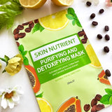 Purifying & Detoxifying Face Mask - Deep Cleansing Clay & Charcoal Sheet Mask for Clear Skin