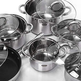 Alberto 12Pcs Stainless Steel Cookware Set - Durable Kitchen Pots & Pans