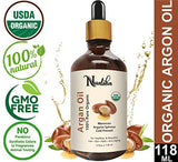 Organic Argan Oil for Hair Growth, Skin & Anti-Aging - 100% Pure Cold Pressed Moroccan Oil, 118ml