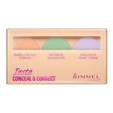 Rimmel London Insta Conceal & Correct Palette - Multi-Color Correcting Cream for Dark Circles & Blemishes (8.4g)
