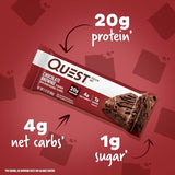 Quest Nutrition Chocolate Brownie Protein Bar, High Protein, Low Carb, Gluten Free, 12 Count