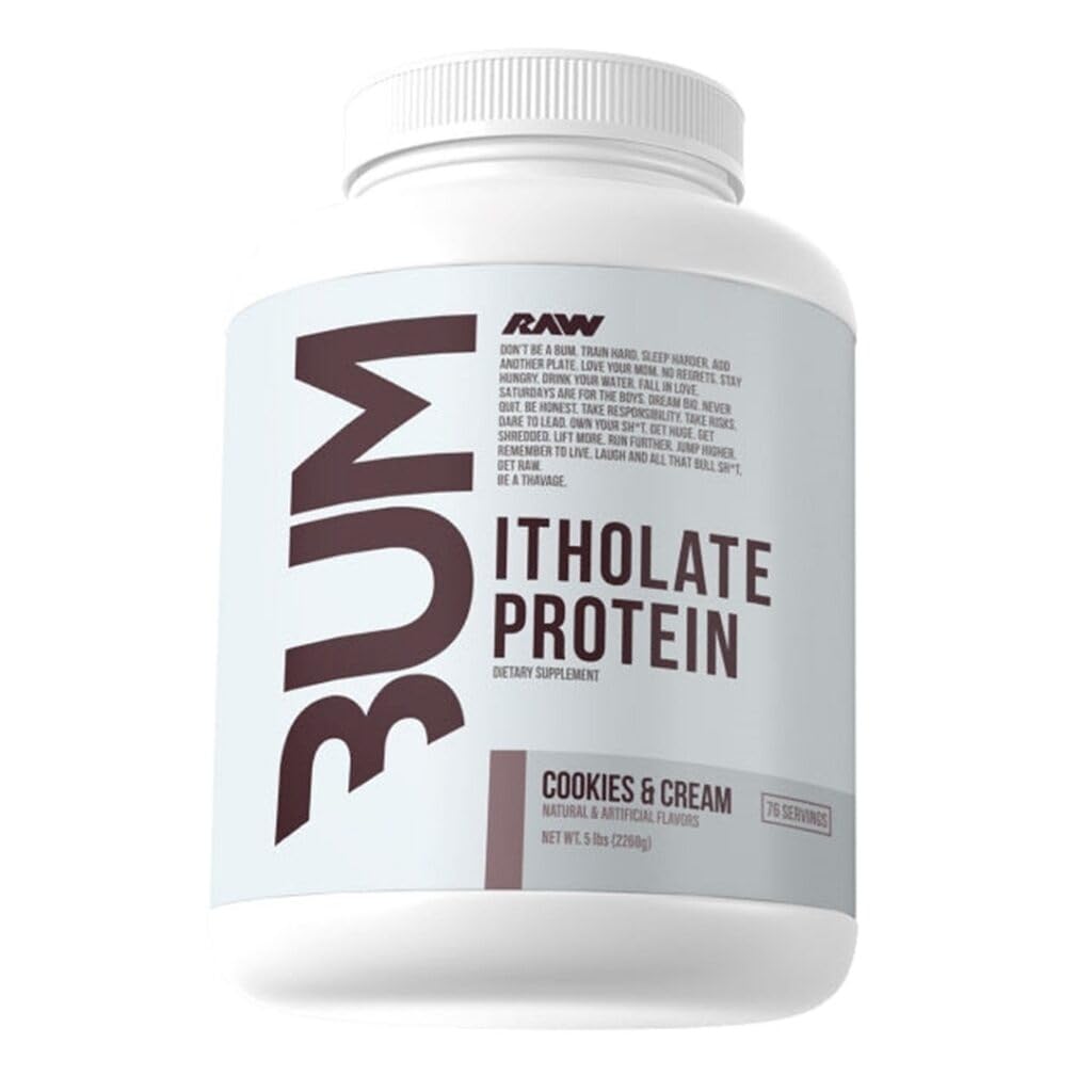 RAW CBUM Itholate Protein Powder - Cookies and Cream (76 Servings, 2268g)