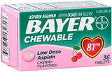 Bayer Aspirin Regimen - Low Dose Chewable Pain Reliever (36 Tablets)
