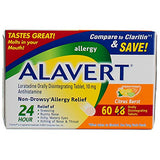 Alavert 24 Hour Allergy Citrus Burst Tablets 10mg - 180 Count (3 Pack of 60)
