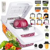 22-in-1 Multi-Functional Vegetable Chopper & Mandoline Slicer with Container