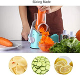 Multi-Function 3-in-1 Rotary Grater & Vegetable Cutter - Stainless Steel Blades