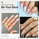 Modelones Milky White Gel Polish | Translucent Jelly Top Coat for French Finishes
