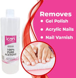 Ican London 100% Pure Acetone Nail Polish Remover - 500ml