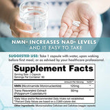 NMN Nicotinamide Mononucleotide Supplement with Trans-Resveratrol - Anti-Aging Capsules for Women & Men - 60 Pills