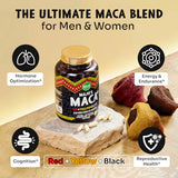 Maju Superfoods 4-in-1 Maca Root Capsules, Organic Peru Product with Black Pepper Extract for Enhanced Absorption, 60000mg Supplement (120 ct)