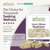Organic Lion's Mane Mushroom Capsules 500mg - Natural Brain & Immune Support Supplement