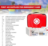 300-Piece Compact Emergency First Aid Kit for Home, Travel & Outdoor Survival (Red)