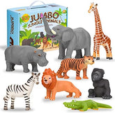 8 Jumbo Jungle Animal Figures - Educational Toys for Toddlers