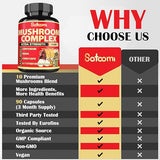 Satoomi 10-in-1 Mushroom Supplement Complex - Lion's Mane, Cordyceps, Reishi & Chaga