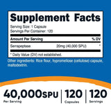 Nutricost Serrapeptase 40,000 SPU - 120 Vegetarian Capsules