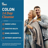 Dr. Tobias Colon 14 Day Cleanse, Advanced Gut Cleanse Detox for Women & Men with Cascara Sagrada, Psyllium Husk, Senna Leaf & Probiotics, Non-GMO Colon Cleanse, 28 Capsules 1-2 Daily