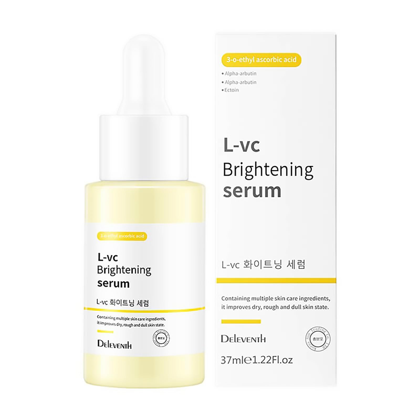 DEleventh Vitamin C Brightening Face Serum - 37ml | 3-O-Ethyl Ascorbic Acid, Niacinamide & α-Arbutin for Dark Spots, Fine Lines & Hydration