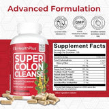 Health Plus Super Colon Cleanse 530mg 240 Capsules - Natural Digestive & Detox Support