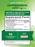Nature's Truth 3000mg Ashwagandha Extract - Extra Strength 90 Count Supplement