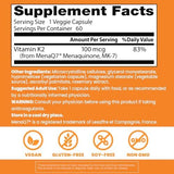 Doctor's Best Vitamin K2 MK-7 100mcg supports bone and heart health in 60 veggie capsules.