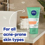 NIVEA Deep Pore Cleanser Face Wash - Clear Up Anti-Acne with Sea Salt, Salicylic & Hyaluronic Acid, 50ml