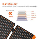 60W Foldable IP67 Solar Panel with Multiple USB Outputs for Camping