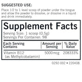 Kirkman Methylcobalamin Powder 2 oz - Pure Vitamin B12 for Methylation Support