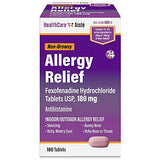 HealthCareAisle 24-Hour Allergy Relief, 180mg Fexofenadine HCl (180 Count) Non-Drowsy