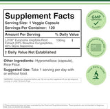 LJ100 Tongkat Ali for Men (120 Capsules) - Only Clinically Proven and Patented Men's Heath Supplement Tongkat Ali Formula (LJ100 Std to 40% Glycosaponins, 22% Eurypeptides) by Double Wood