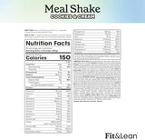 Fit & Lean Meal Shake, Fat Burning Meal Replacement, Meal Replacement with Protein, Fiber, Probiotics and Organic Fruits & Vegetables, Cookies and Cream, 1lb, 10 Servings Per Container