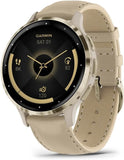 Garmin Venu 3S Smartwatch: Soft Gold Elegance with Ivory Case & Silicone Band