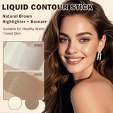 ALMEKAQUZ 2pcs Liquid Contour Stick and Highlighter Makeup Stick | Warm Toned Bronzer for Hydrating, Nourishing Glow