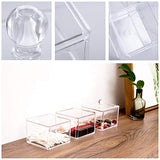 2 Pack Clear Acrylic Hair Accessory Storage Containers with Lids - Stackable Organizer for Hair Ties, Clips, Jewelry