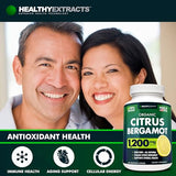 HEALTHYEXTRACTS Bergamot Citrus Extract Supplement - 150:1 Extract, 1200 Mg Per Serving, 80% Polyphenols - High Cholesterol Support - Italian Origin - 60 Capsules